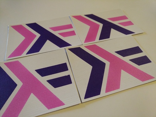 purple and magenta haskell stickers