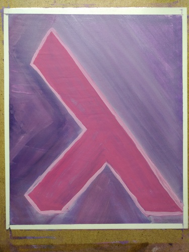 a purple painting of a nixos style lambda